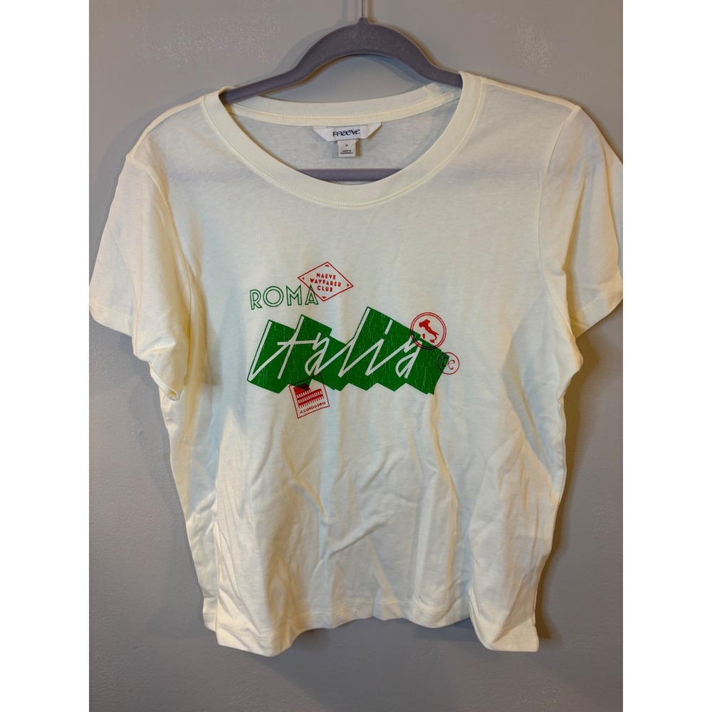 NEW Maeve Roma Italia Graphic T Shirt M Anthropologie